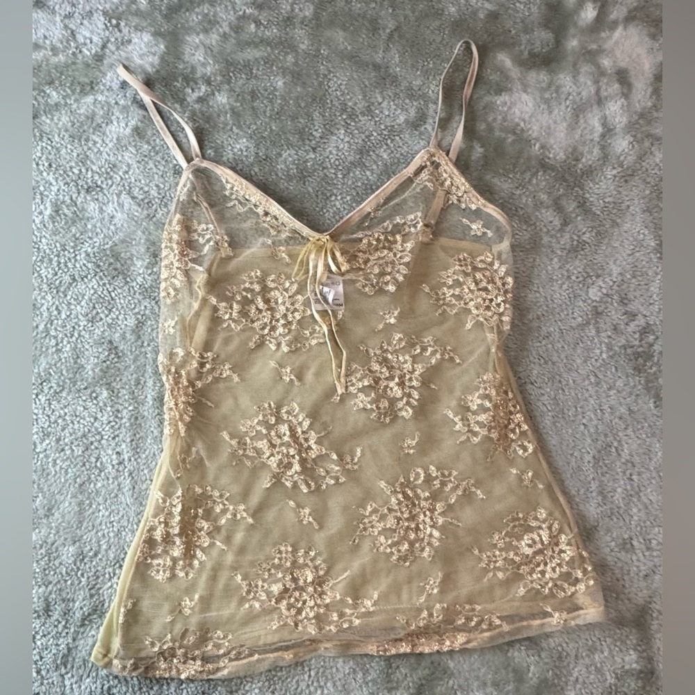 Y2K H&M Lace Camisole in Gold